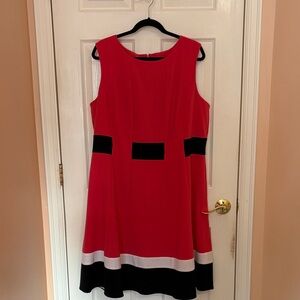 Coral black & white Colorblock A-Line Dress - Women - Calvin Klein